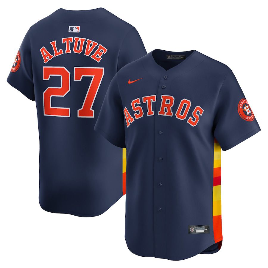 Men Houston Astros #27 Jose Altuve Nike Navy Alternate Limited Player MLB Jersey->houston astros->MLB Jersey